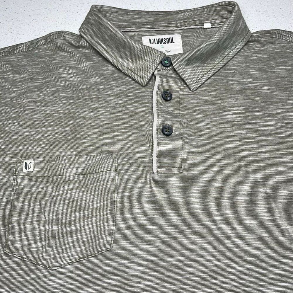 Linksoul 100% Cotton Front Pocket Polo Mens Large